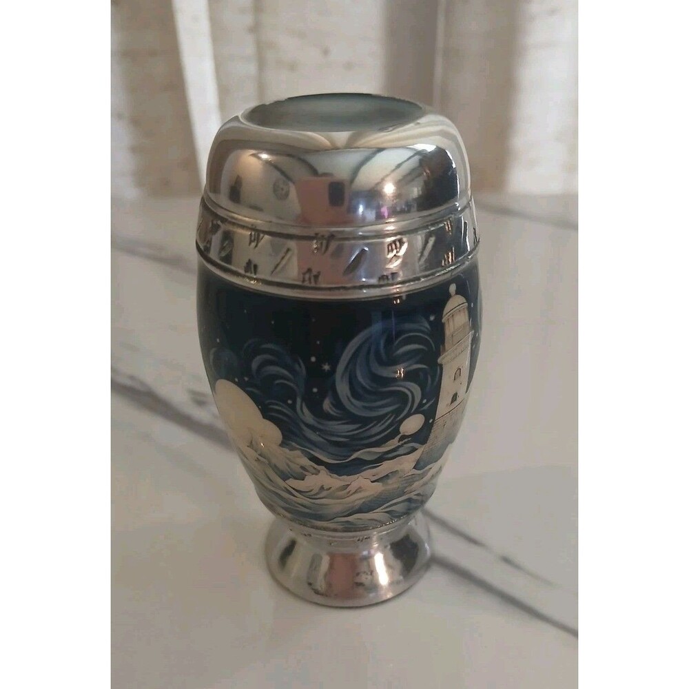 Funeral Urn Ashes Painting Of A Lighthouse On A Beach (3 Inch) Small Urn
